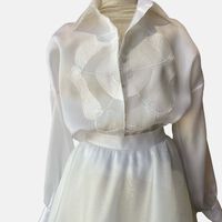 Organza Floral Appliqué Shirt