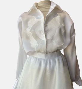 قميص بتطريزات أزهار أورجانزا