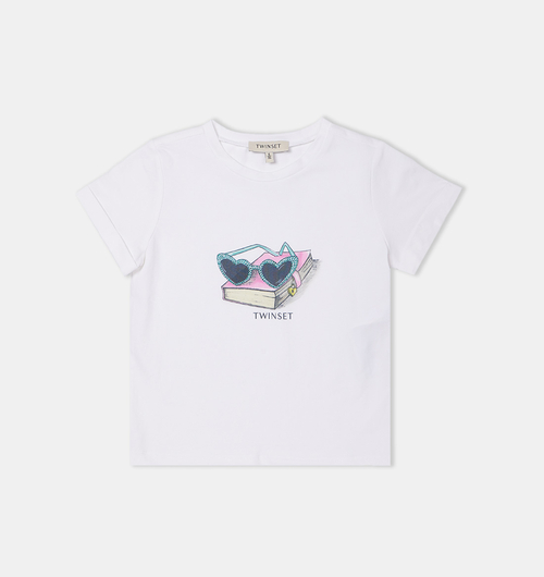 Cotton Sunglasses Logo-print T-shirt