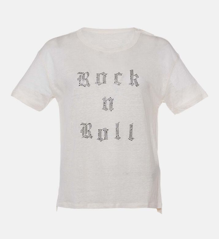 Rhinestone-slogan T-shirt