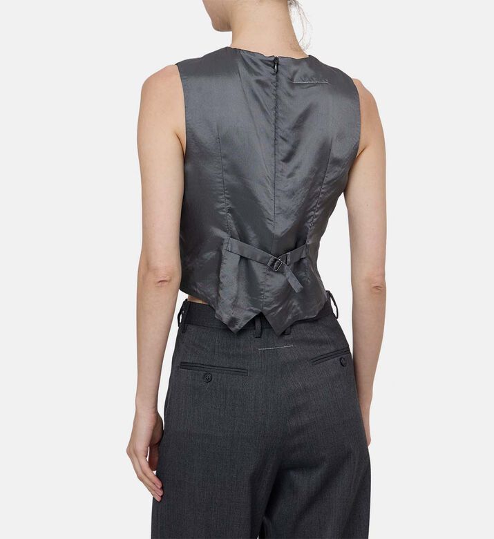 Adjustable Buckle Strap Sleeveless V-neck Vest