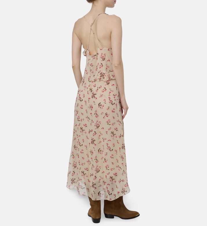 Isabel Marant Floral Ruffle Chiffon Maxi Dress, Model View