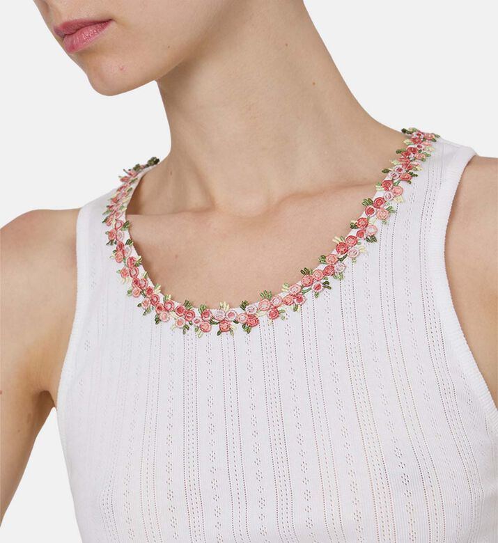 Embellished Neckline Tank Top