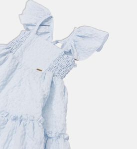 فستان متدرج مكشكش بأكمام منفوشة