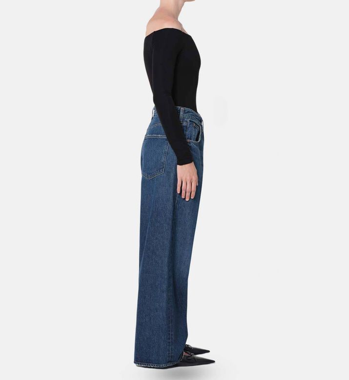 Agolde High Rise Wide-leg Denim Pants, Model View