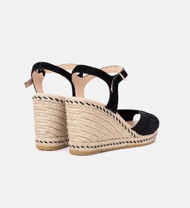 Black Jute Wedge Sandals