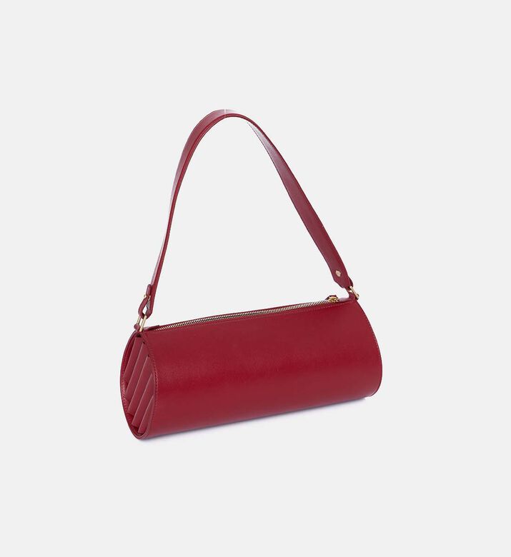 Tube Cylindric Leather Handle Bag