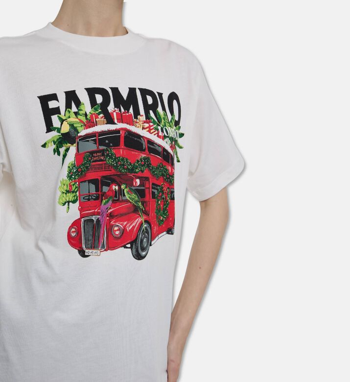 Farm Rio London Bus Printed T-shirt, Model View