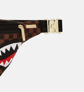 حقيبة كروس بودي دريب بنقشة مربعات بفم قرش