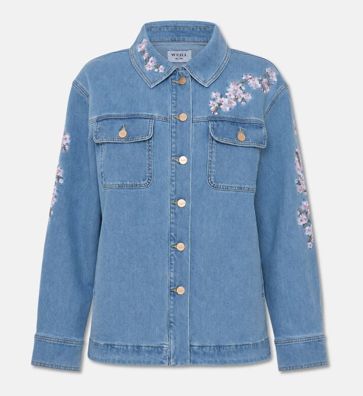 Weill Embroidered Denim Overshirt Jacket, Packshot View