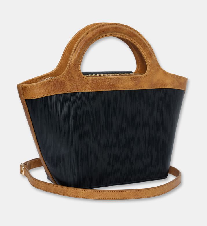 Manc Juliette Logo Plaque V-shaped Mini Tote, Black, Packshot View