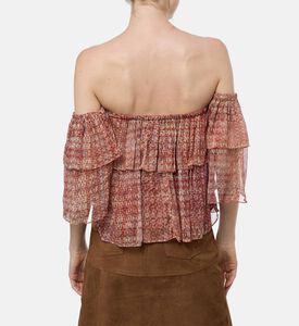 Ba and Sh Off-shoulder Floral-print Top, Model View