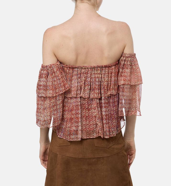 Ba and Sh Off-shoulder Floral-print Top, Model View