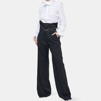 Wide Legs High Waisted Corset Pants