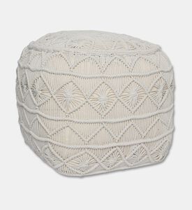 Home Deco and More Moulin Natural Cotton Pouf, Packshot View