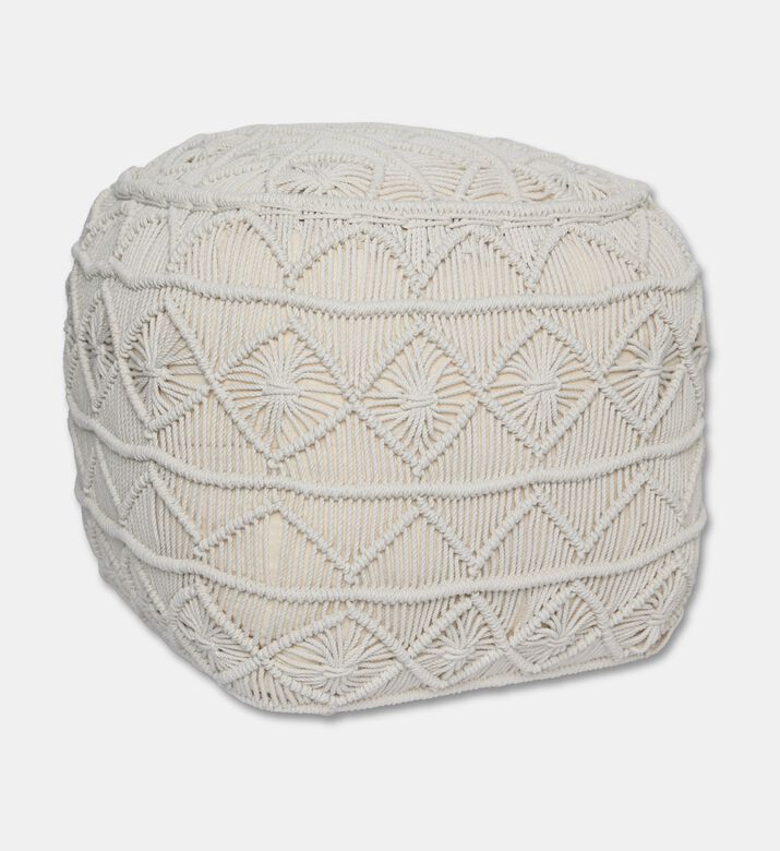Home Deco and More Moulin Natural Cotton Pouf, Packshot View