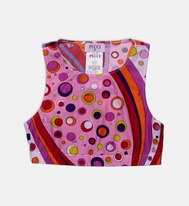 بلوزة قصيرة بطبعة فونتان متعددة الألوان