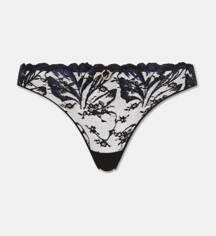 Chantelle Sheer Tulle Tanga Briefs, Black, L, Packshot View