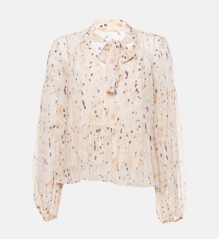 All-over Graphic-print V-neck Top