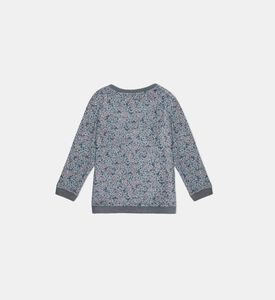 سويت شيرت بياقة مستديرة ذات حواف متباينة