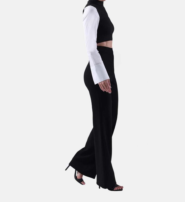 Boot Cut Crystal Crepe Trousers