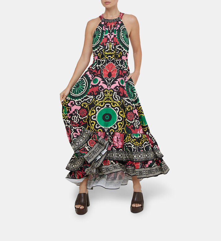 Loyce Twist Back Ruffle Maxi Dress