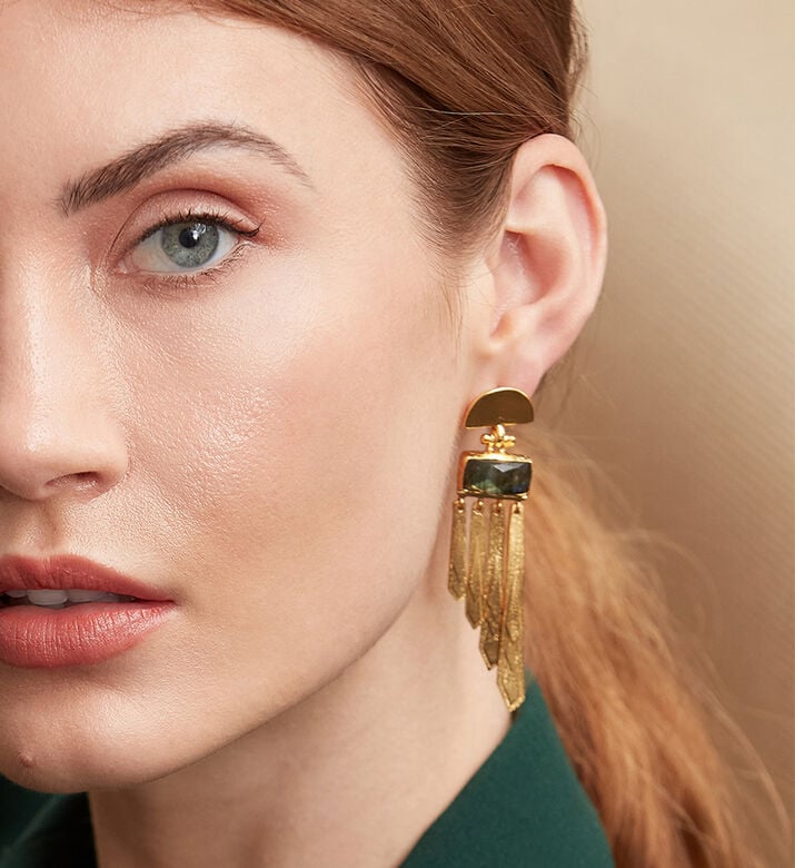 Ottoman Hands Erte Labradorite Multi Drop Earrings, Packshot View Ottoman Hands Erte Labradorite Multi Drop Earrings, Packshot View