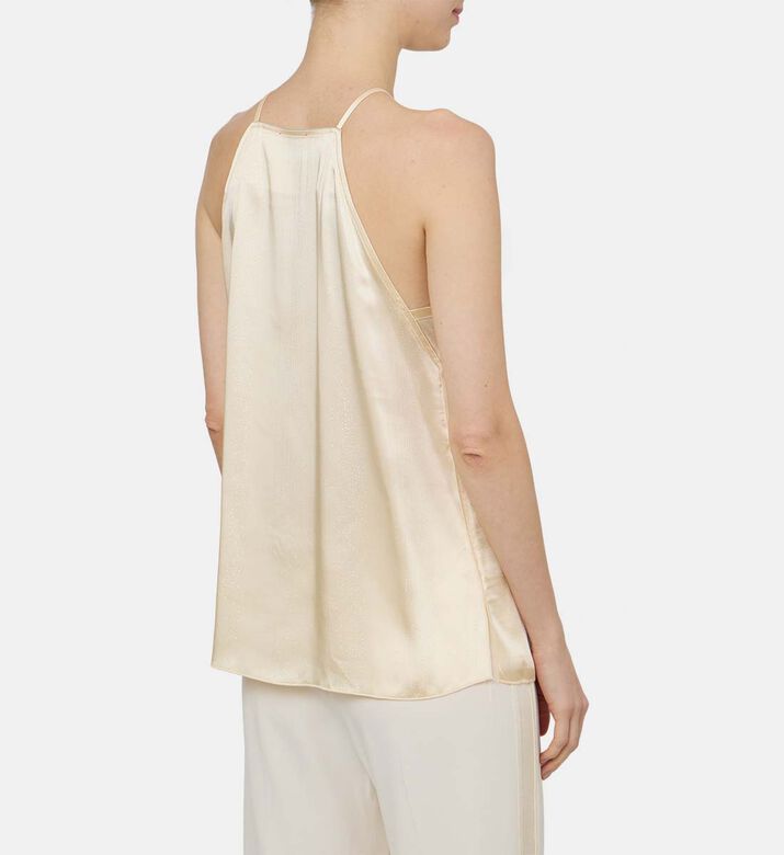 بلوزة ساتان مخططة بأشرطة رفيعة