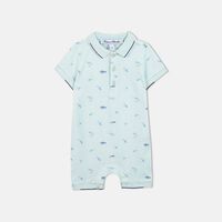 Sharks Illustration Short Jumpsuit