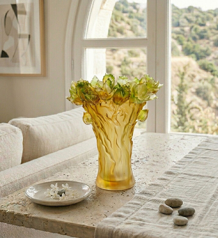 Cristal de Paris Desert Amber Tulip Vase, Packshot View