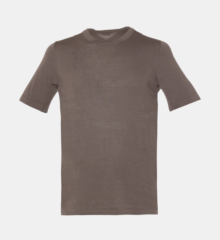 Striped Knit Short-sleeve T-shirt