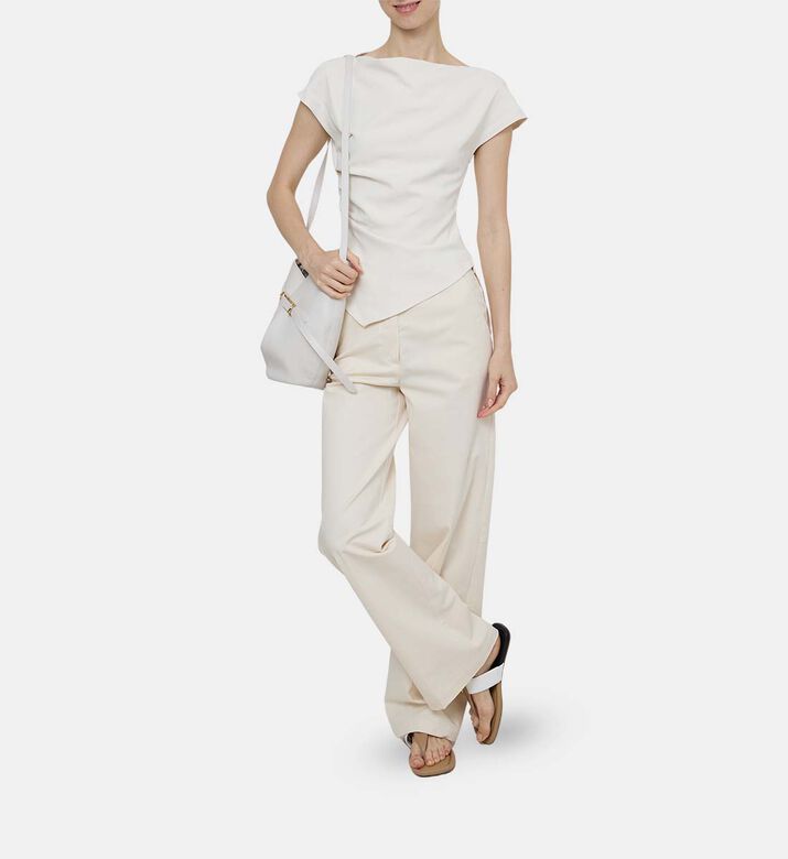 Cotton Canvas Belted Trousers