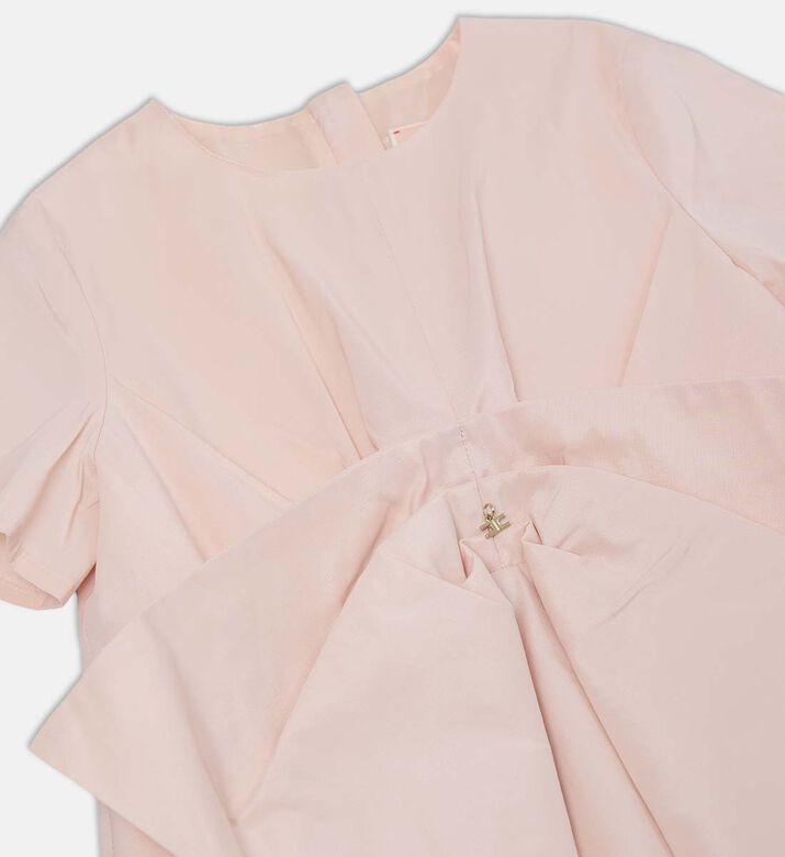 Ruffle Short-sleeve Flared Dress