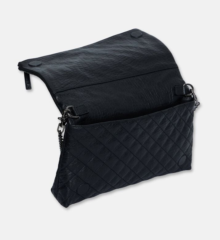 The Kooples Heritage Medium Leather Pouch, Black, Packshot View