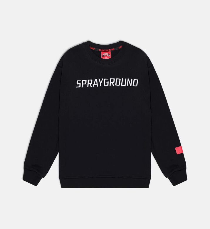 Sprayground Front Graphic-print Crewneck Sweatshirt, Black, 10y, Packshot View