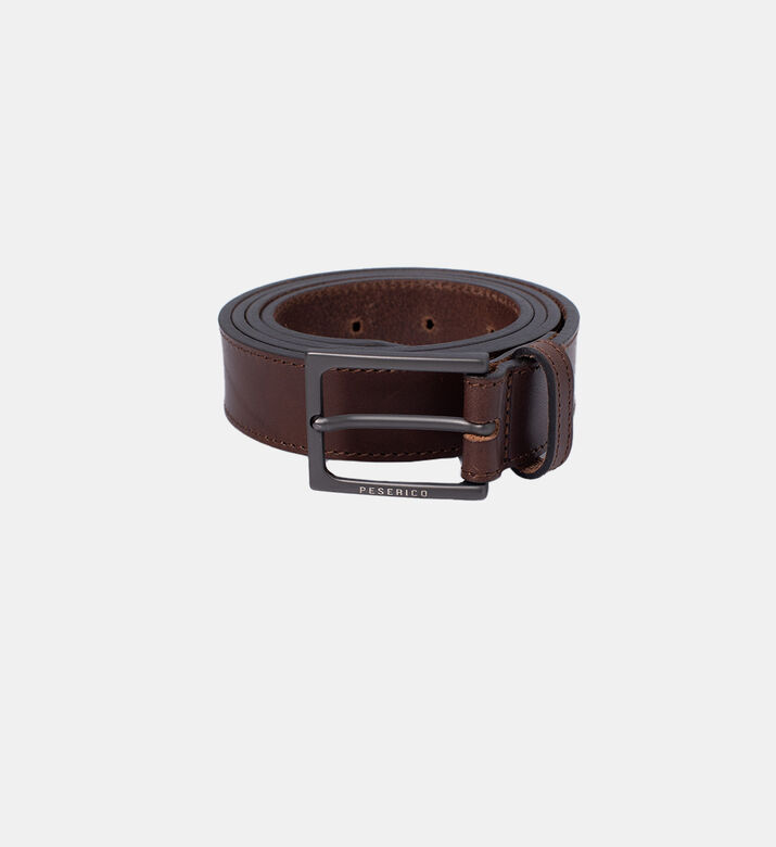 Engraved Logo Leather Belt