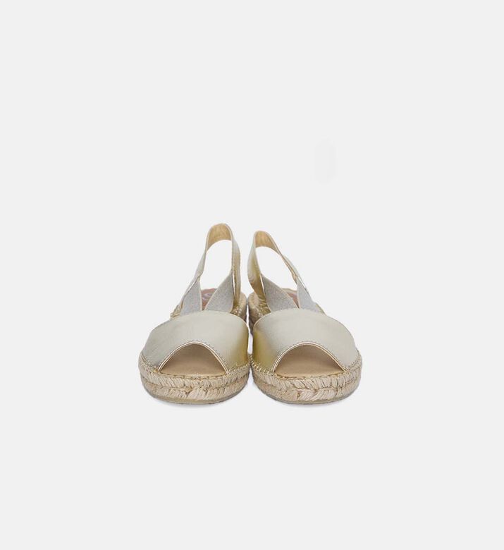 Metallic Leather Espadrille Sandals