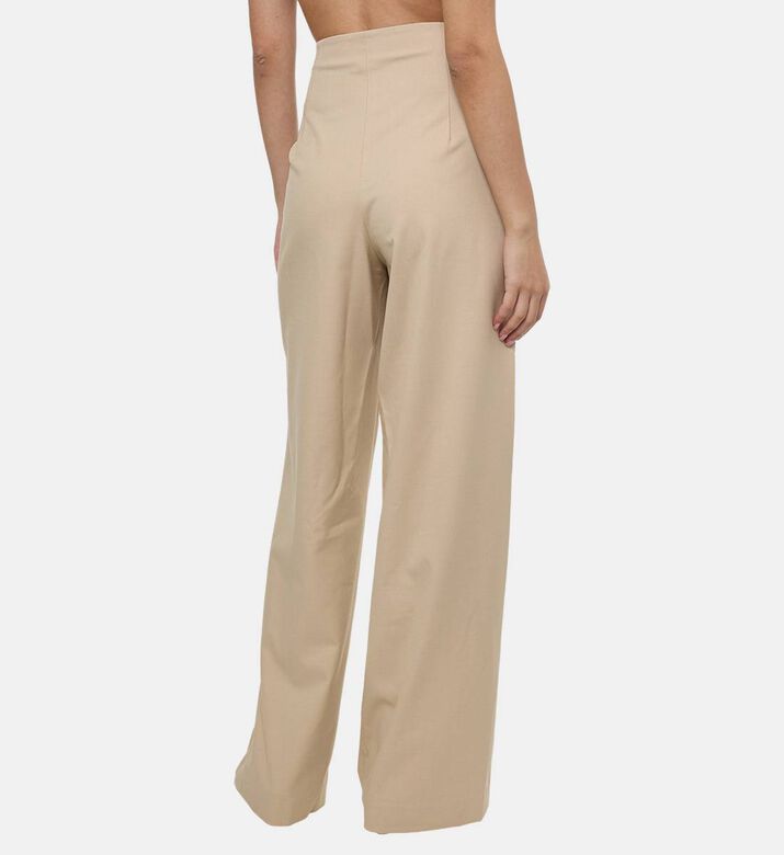 Edward Achour Paris Pleated Front High-waisted Trousers, Model View