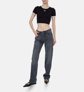Marine Serre Moon Laser Dark Straight-leg Jeans, Model View