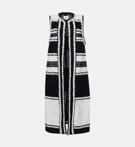 Edward Achour Paris Textured Sleeveless Long Vest, Packshot View