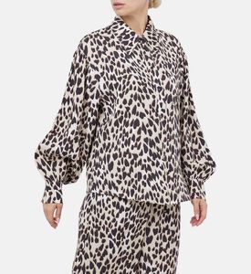 قميص فيسكوز على شكل قلب النمر