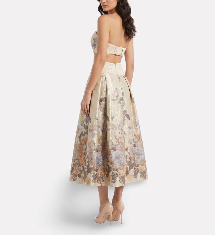 Savanna Brocade Floral Bralette, Grey, L, Model View