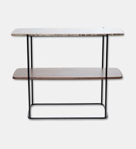 Home Deco and More Shard Single 2-shelves Shelving Unit, Walnut, Packshot View