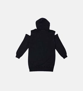 فستان بغطاء للرأس بأكتاف باردة