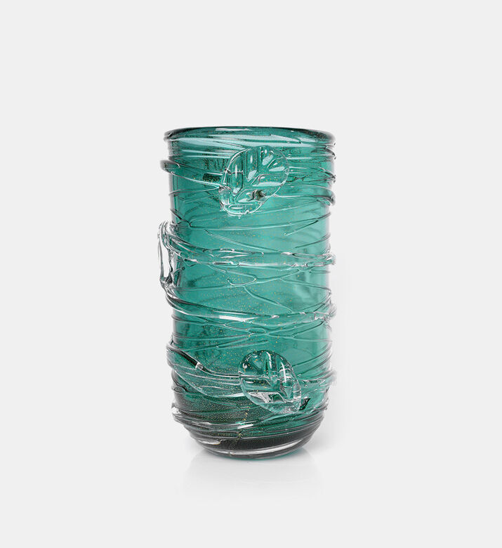 Gileno Green Oil Crystal Vase, Green, M, Packshot View