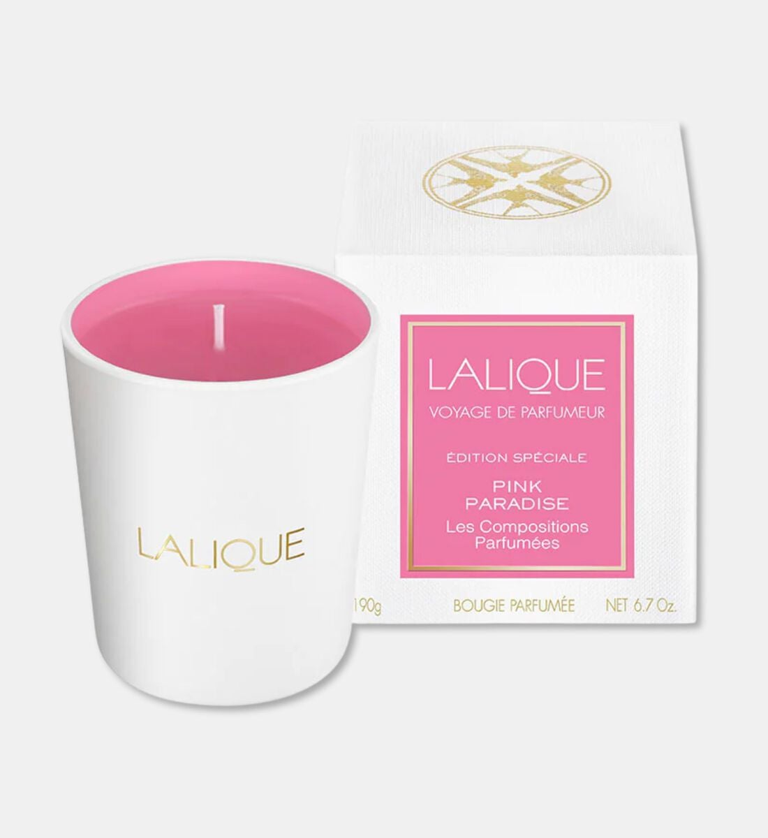 LALIQUE PINK PARADISE 香り付きキャンドル 190g(新品) Lalique Crystal & Fragrances - Galeries Lafayette UAE | Galeries