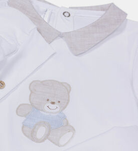 طقم دنغري بتطريز دب 3 قطع