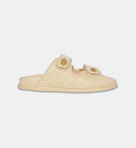 Arezzo Quilted Flatform Slippers, Yellow, Eu-40, Packshot View