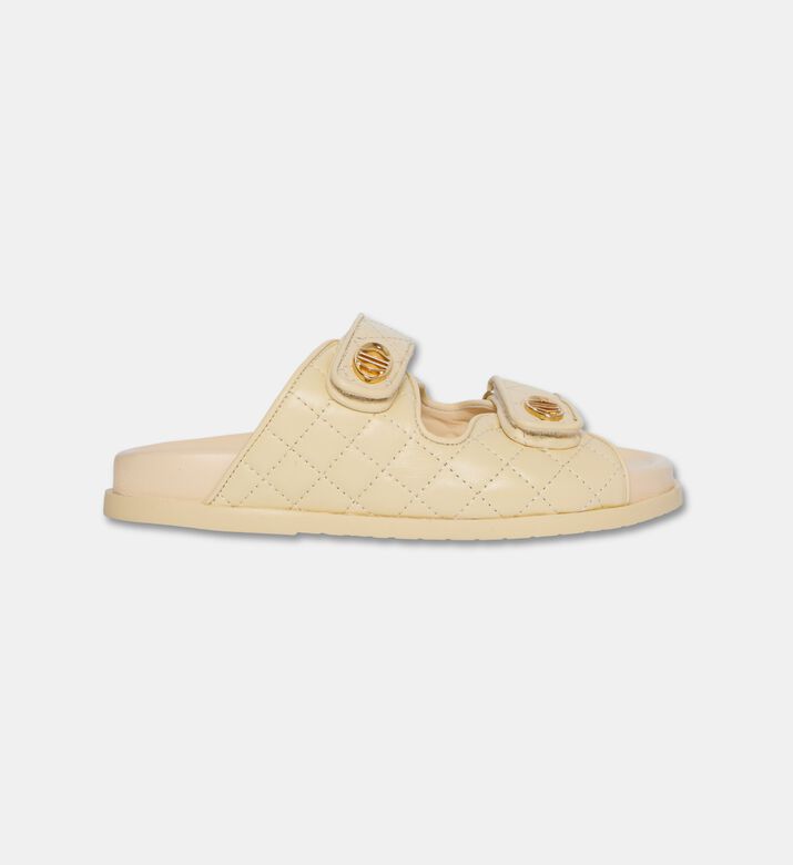 Arezzo Quilted Flatform Slippers, Yellow, Eu-40, Packshot View