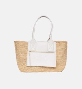 حقيبة رافيا بمقبض علوي